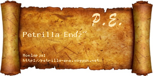 Petrilla Ené névjegykártya